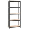 vidaXL &Eacute;tag&egrave;res &agrave; 5 niveaux 3pcs Anthracite Acier et bois d'ing&eacute;nierie