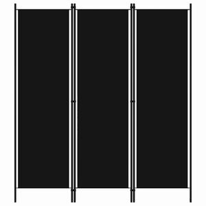 vidaXL Cloison de s&eacute;paration 3 panneaux Noir 150x180 cm