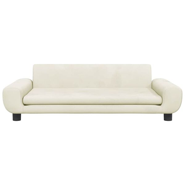 vidaXL Canap&eacute; pour enfants cr&egrave;me 100x54x33 cm velours