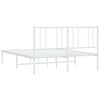 vidaXL Cadre de lit m&eacute;tal sans matelas et t&ecirc;te de lit blanc 160x200 cm