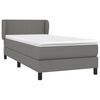 vidaXL Sommier &agrave; lattes de lit avec matelas Gris fonc&eacute; 100x200cm Tissu
