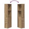 vidaXL Armoire de salle de bain &eacute;troite avec roulettes ch&ecirc;ne artisanal