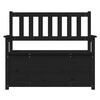 vidaXL Banc Noir 112,5x51,5x96,5 cm Bois de pin massif