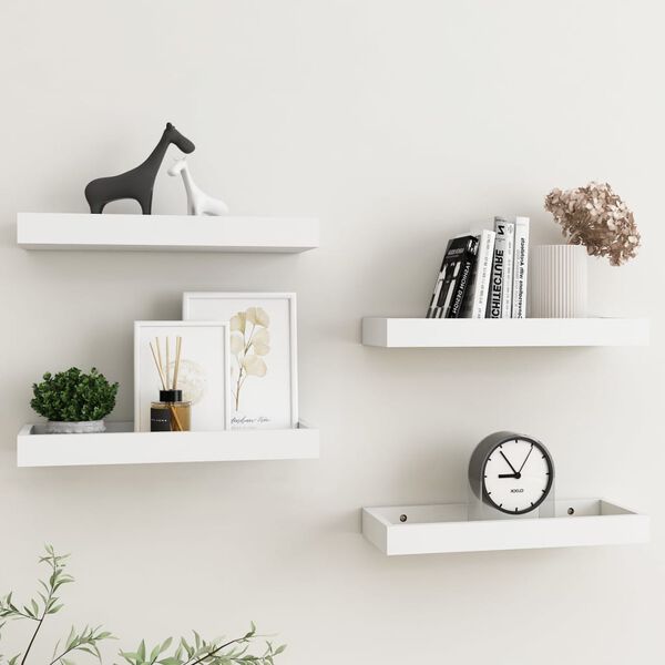vidaXL &Eacute;tag&egrave;res murales Loggia 4 pcs Blanc 40x15x4 cm MDF