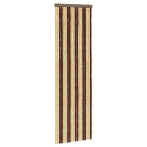 vidaXL Rideau anti-insectes en chenille Marron et beige 56 x 185 cm