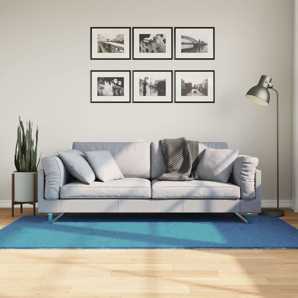 vidaXL Tapis OVIEDO &agrave; poils courts turquoise 100x200 cm