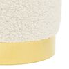 vidaXL Tabouret de rangement rond Blanc Molleton 31 x 37 cm