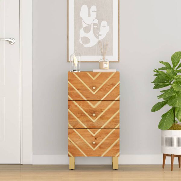 vidaXL Armoire lat&eacute;rale marron et noir 40x33,5x75 cm bois de manguier