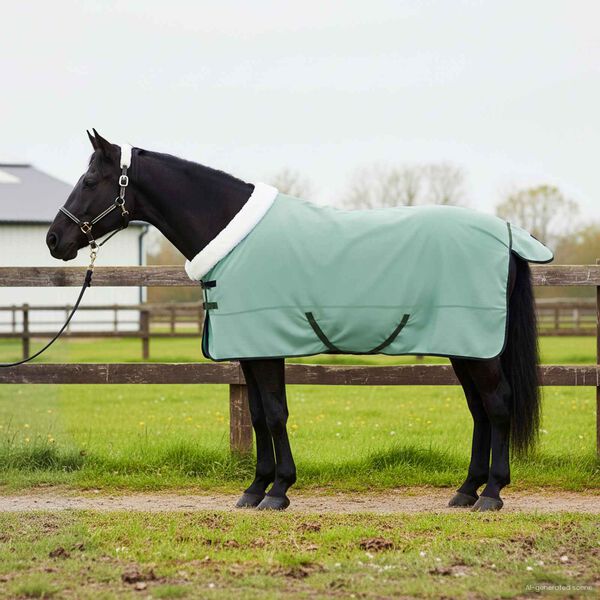 vidaXL Couverture &Eacute;quine Vert fonc&eacute; complet 165 cm Fleece polaire