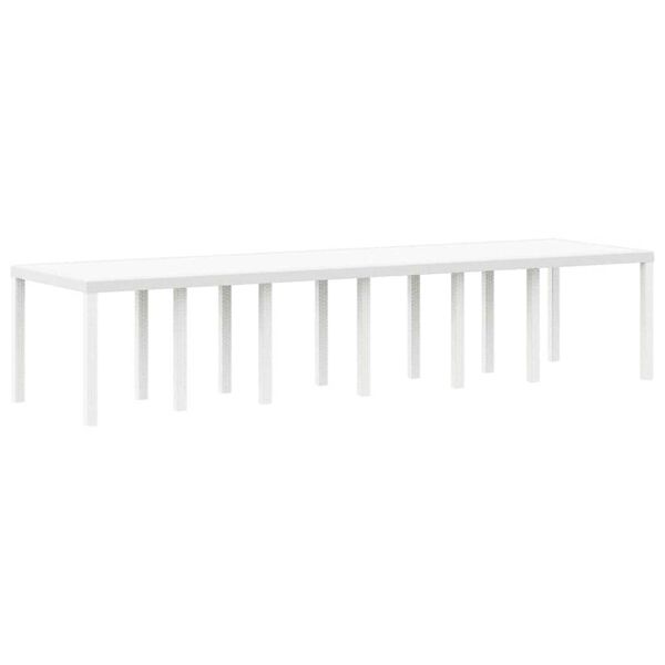 vidaXL Ensemble de salle &agrave; manger pour jardin 15 pcs Blanc Rattan Polt