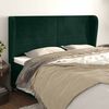 vidaXL T&ecirc;te de lit avec oreilles Vert fonc&eacute; 203x23x118/128 cm Velours