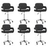vidaXL Chaises pivotantes &agrave; manger lot de 6 noir similicuir