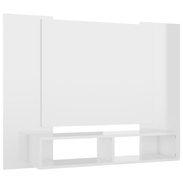 vidaXL Meuble TV mural Blanc brillant 120x23,5x90 cm Bois d&rsquo;ing&eacute;nierie