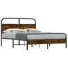 vidaXL Cadre de lit sans matelas 135x190 cm ch&ecirc;ne fum&eacute; bois ing&eacute;nierie