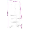 vidaXL Buffet haut Gris b&eacute;ton 69,5x34x180 cm Bois d'ing&eacute;nierie