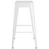 vidaXL Tabourets de bar empilables lot de 2 blanc Métal