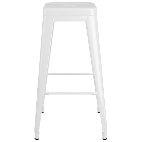vidaXL Tabourets de bar empilables lot de 2 blanc Métal