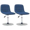 vidaXL Chaises pivotantes &agrave; manger lot de 2 bleu tissu