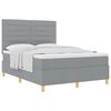 vidaXL Lit &agrave; ressorts avec matelas Gris clair 140 x 200 cm tissu