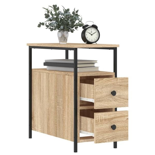 vidaXL Table de chevet ch&ecirc;ne sonoma 30x60x60 cm bois d'ing&eacute;nierie