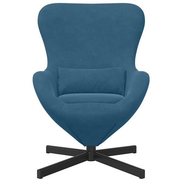 vidaXL Fauteuil &oelig;uf Bleu 63 x 73 x 90 cm Velours
