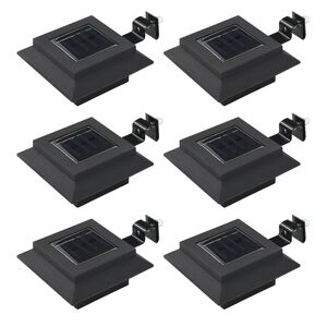 vidaXL Lampe solaire &agrave; LED carr&eacute;e d'ext&eacute;rieur 6 pcs 12 cm Noir