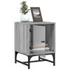 vidaXL Table de chevet avec porte en verre sonoma gris 35x37x50 cm