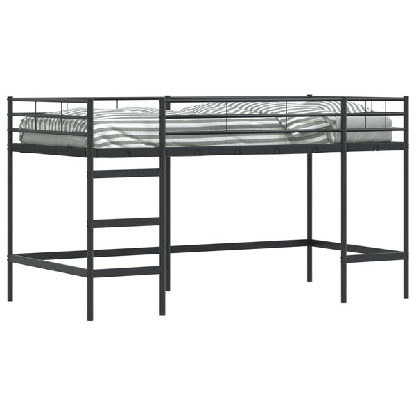 vidaXL Lit mezzanine pour enfants Noir 90 x 200 cm