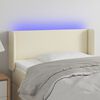 vidaXL T&ecirc;te de lit &agrave; LED Cr&egrave;me 103x16x78/88 cm Similicuir