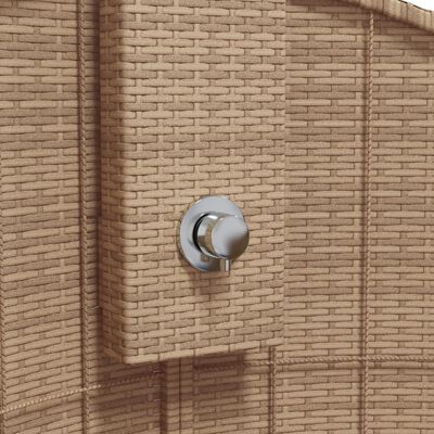 vidaXL Douche d'extérieur beige 100x100x241,5cm poly rotin bois acacia