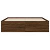 vidaXL Cadre de lit avec tiroirs sans matelas ch&ecirc;ne marron 135x190 cm