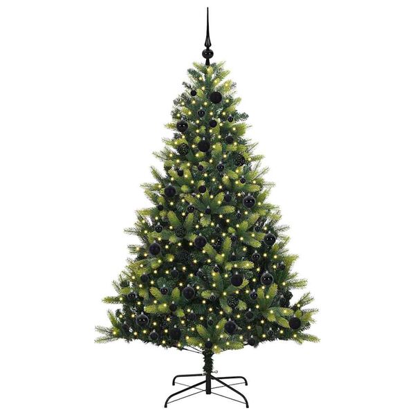 vidaXL Arbre de No&euml;l artificiel en silicone flexible 300 LEDs 180 cm