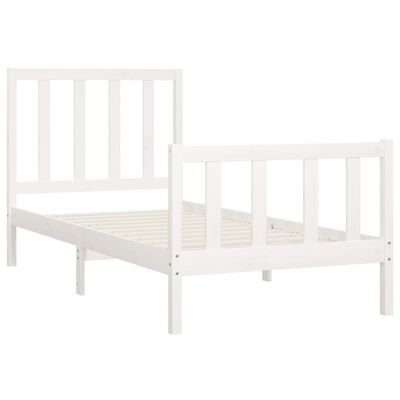 vidaXL Cadre de lit sans matelas blanc 100x200 cm bois massif