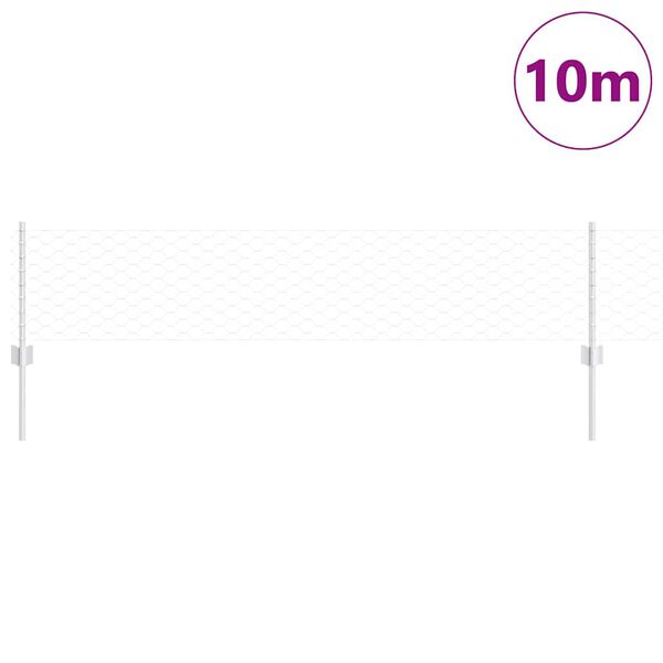 vidaXL Clôture avec poteau Argenté 0,4 x 10 m Acier