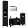 vidaXL Ensemble de meubles salle de bain 4 pcs noir bois d'ing&eacute;nierie