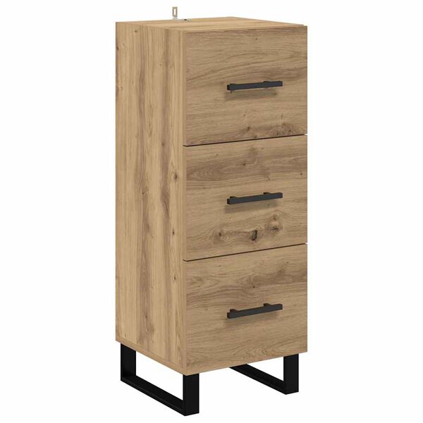vidaXL Buffet avec tiroir Ch&ecirc;ne artisanal 34,5 x 34 x 90 cm
