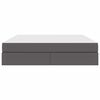 vidaXL Lit avec rangement et matelas avec matelas 2 pcs Gris Cuir