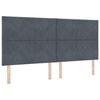 vidaXL Lit &agrave; ressort LED Gris fonc&eacute; 200 x 200 cm Velours