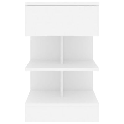 vidaXL Tables de chevet 2 pcs Blanc 40x35x65 cm Bois d’ingénierie