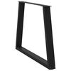 vidaXL Pieds de table &agrave; manger en forme de V 2 pi&egrave;ces Noir 90 x (72-73,3) cm Acier