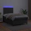 vidaXL Sommier &agrave; lattes de lit avec matelas et LED Noir 120x200 cm