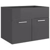 vidaXL Ensemble de meubles de salle de bain 2 pcs Gris brillant