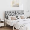 vidaXL T&ecirc;te de lit capitonn&eacute;e Gris clair 135 cm Pin massif