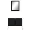 vidaXL Ensemble d'armoires de salle de bain 2 pcs noir bois ing&eacute;nierie