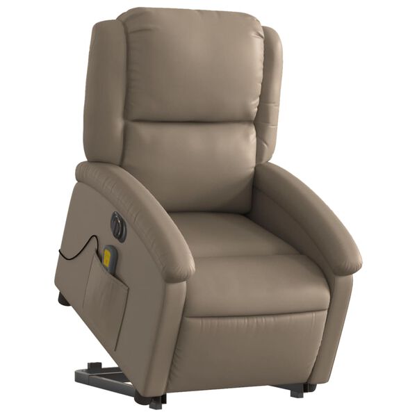vidaXL Fauteuil inclinable de massage &eacute;lectrique cappuccino similicuir