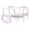 vidaXL Salon de jardin 3 pcs avec coussins noir aluminium