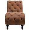 vidaXL Chaise longue Marron Similicuir daim