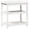 vidaXL Table de rempotage avec &eacute;tag&egrave;res blanc bois massif de pin