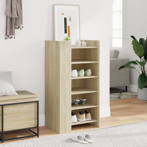 vidaXL Armoire &agrave; chaussures ch&ecirc;ne sonoma 52x37,5x100 cm