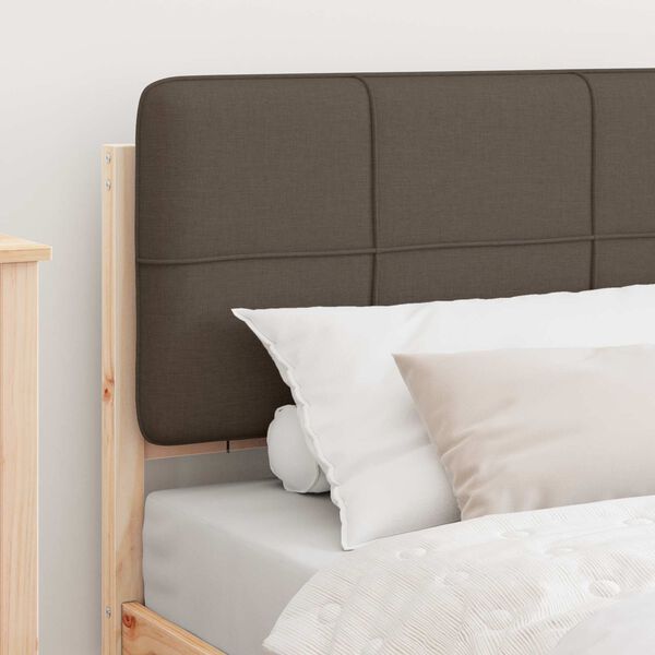 vidaXL Cadre de lit avec t&ecirc;te de lit rembourr&eacute;e Taupe 90 x 190 cm
